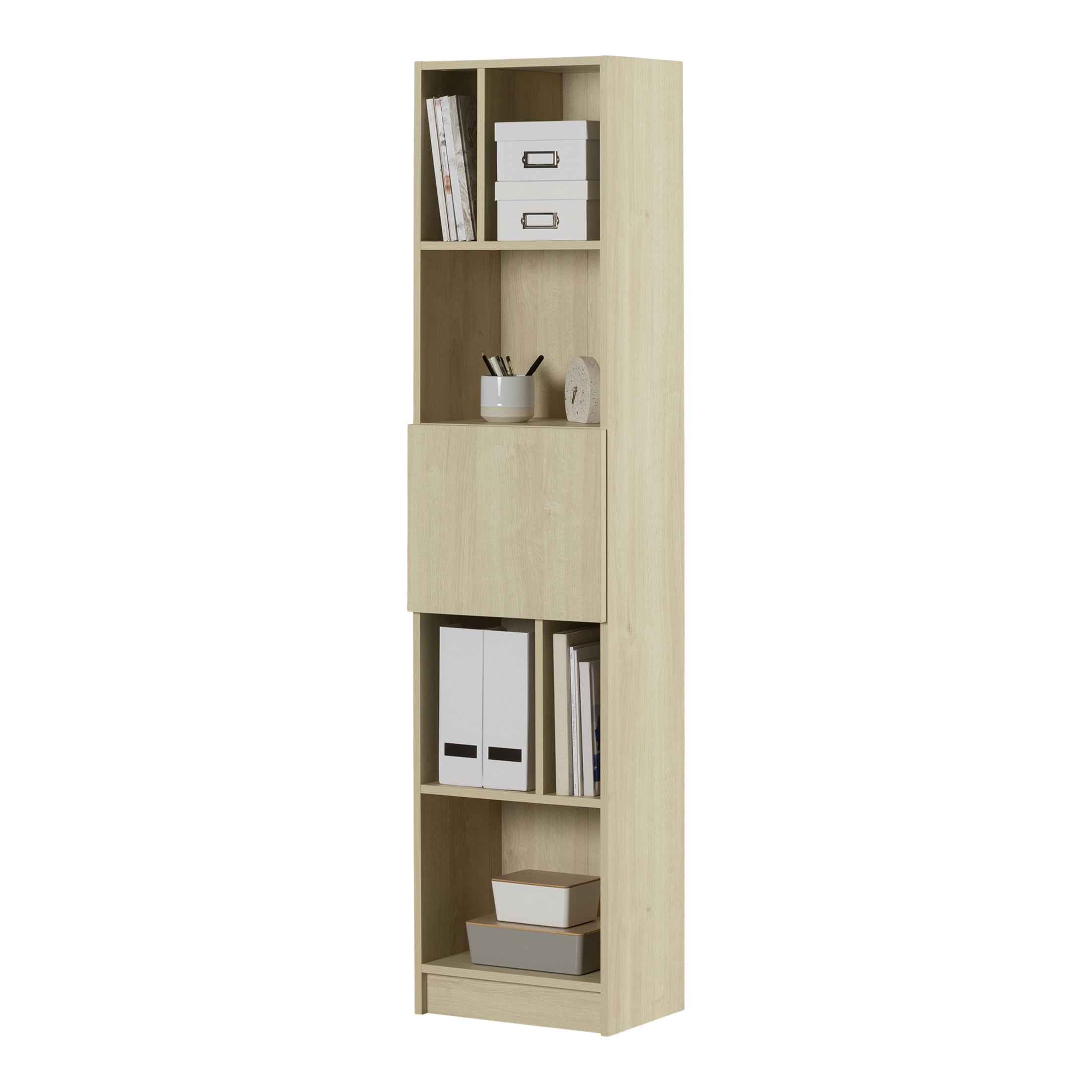 South Shore Olea, Contemporary Bookcase, Wide Beige