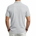 thumbnail image 5 of Fanshiluo Men's Collared Short Sleeve Button Down Shirt with Chest Pocket,Size:M,Big and Tall Men, 5 of 9