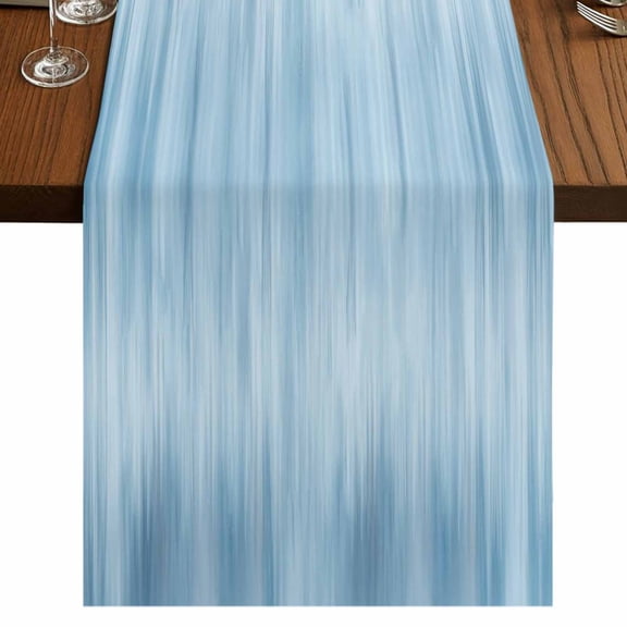 Table Runners 108 Inches Long Dress Scarves, Light Blue Farmhouse Coffee/Dining/Kitchen Table Runner for Living Room, Modern Abstract Art Ombre Striped 13x108 Inch
