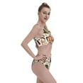 thumbnail image 4 of Daiia Vintage Coffee printed 2 piece Swimsuit Bikinis for Women High Waisted Racerback Bathing Suits Summer Tummy Control Scoop Neck Swimwear-Medium, 4 of 8