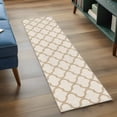 thumbnail image 4 of Beige Moroccan 2'x6' Runner Rug, Morocco Geometric Quatrefoil Lattice Washable Non-Slip Area Rugs for Hallway Kitchen Floor Bedroom Entryway, StainResistant Laundry Carpet Decoration Indoor Mat, 4 of 9