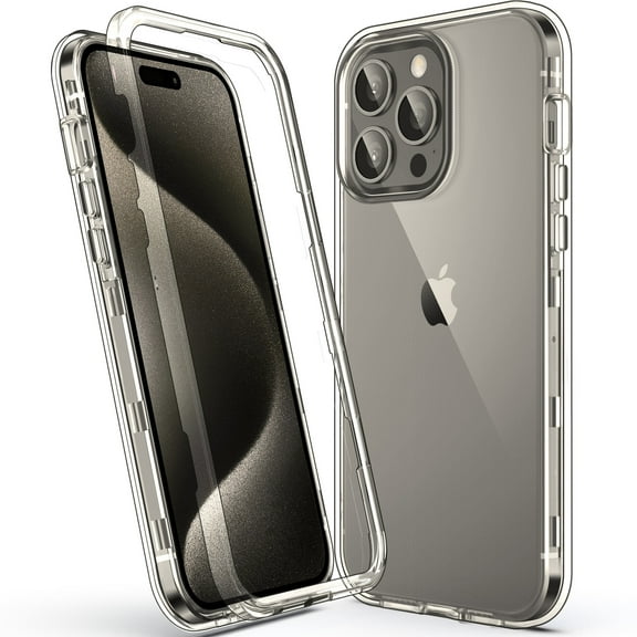 ULAK Phone Case for iPhone 15 Pro Max, Sturdy Rugged Hybrid Heavy Duty Shockproof Clear Case for Apple iPhone 15 Pro Max 6.7 inch 2023, Transparent