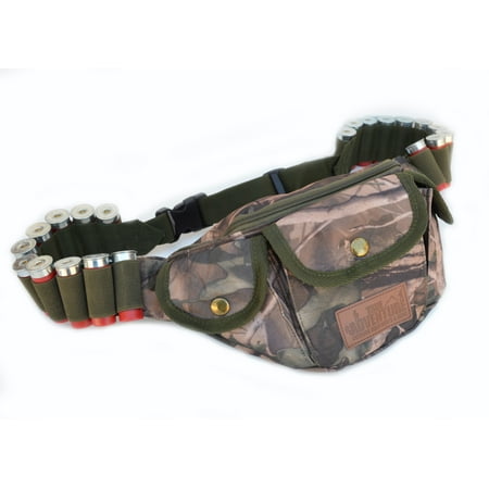 Hunting Shotgun Shell Carrier Gun Waist Belt Bag Real Camouflage REAL WOODS
