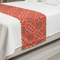 thumbnail image 2 of Boho Bed Runner, Talavera Inspire Repetitive Jumble Pattern, Decorative Accent Bedding Scarf for Hotels Homes and Guestrooms, Queen, Burnt Sienna Seafoam, by Ambesonne, 2 of 2