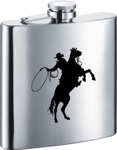 6-Ounce Chrome Satin Finish VisolRodeo Stainless Steel Hip Flask
