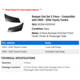 thumbnail image 2 of Bumper End Set 2 Piece - Compatible with 2000 - 2006 Toyota Tundra 2001 2002 2003 2004 2005, 2 of 2
