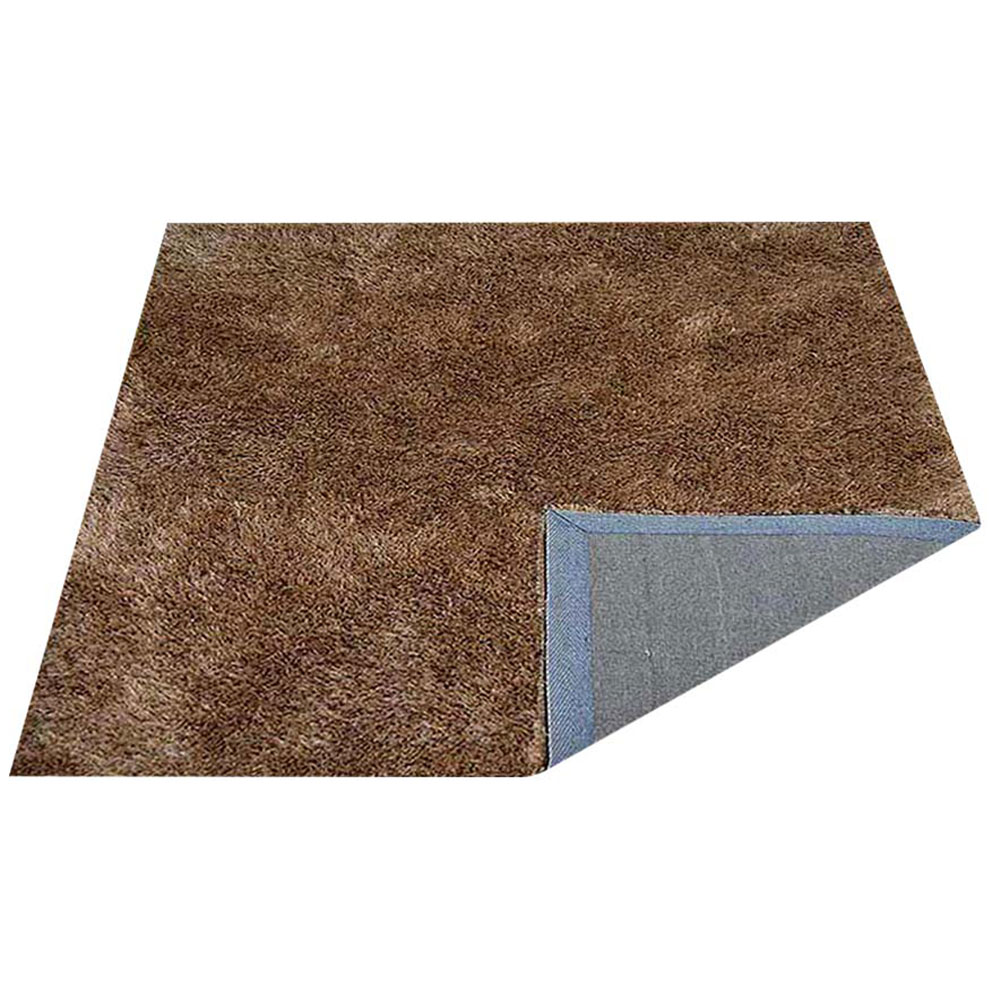 Rugsotic Carpets Hand Tufted Shag Polyester Eco-Friendly Area Rugs - 8'x8', Square, Beige, Plain Solid Design, High Pile Handmade Anti Skid Rugs for Living Room, Bed Room K00111