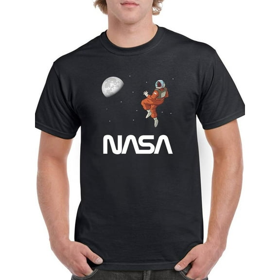 NASA Nasa Astronaut Gazing Moon T-Shirt Men -NASA Designs, Male 4X-Large