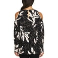 thumbnail image 2 of 1.STATE Womens Botanical Knit Blouse, Black, Small, 2 of 2