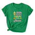 thumbnail image 2 of EGNMCR Chemise de Pâques pour Femmes Imprimé de Pâques Manches Courtes Décontracté Ample Col Rond T-Shirts pour Femmes, 2 of 3