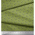 thumbnail image 2 of Soimoi Green Rayon Fabric Periwinkle Floral Print Fabric by Yard 42 Inch Wide, 2 of 3