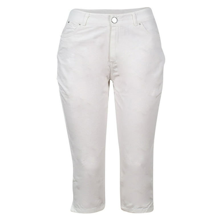 WCMZJ Womens Capri Jeans High Waisted Skinny Tight Fit Denim Pants