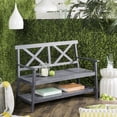 thumbnail image 3 of Safavieh Mayer Indoor/Outdoor 2 Seat Bench with Lower Tier, 3 of 10