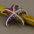 thumbnail image 2 of Zirconia Studded Starfish Sterling Silver Necklace Pendant, 2 of 2