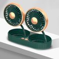 thumbnail image 1 of Ventilateur de Voiture à Double Tête Mini Ventilateur Usb Portable Réglable à 3 Vitesses Air de Refroidissement Calme d'Été Rotation de 360 Degrés (Or Vert Foncé), 1 of 7
