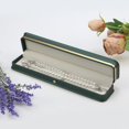 thumbnail image 6 of ABCISI PU Leather Necklace Box, Rectangle Blackish Green Bracelet Case Box, Velvet Interior Jewelry Box Organizer, Gift Box Display Case Chain Holder (9.45" x 2.17" x 1.38"), 6 of 16
