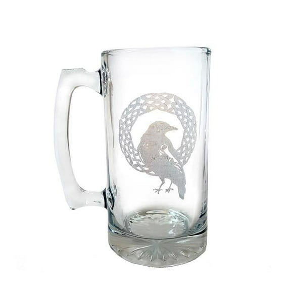 Lyoncraft SSRV01 16 oz Caltic Raven Engraved Stein Glass