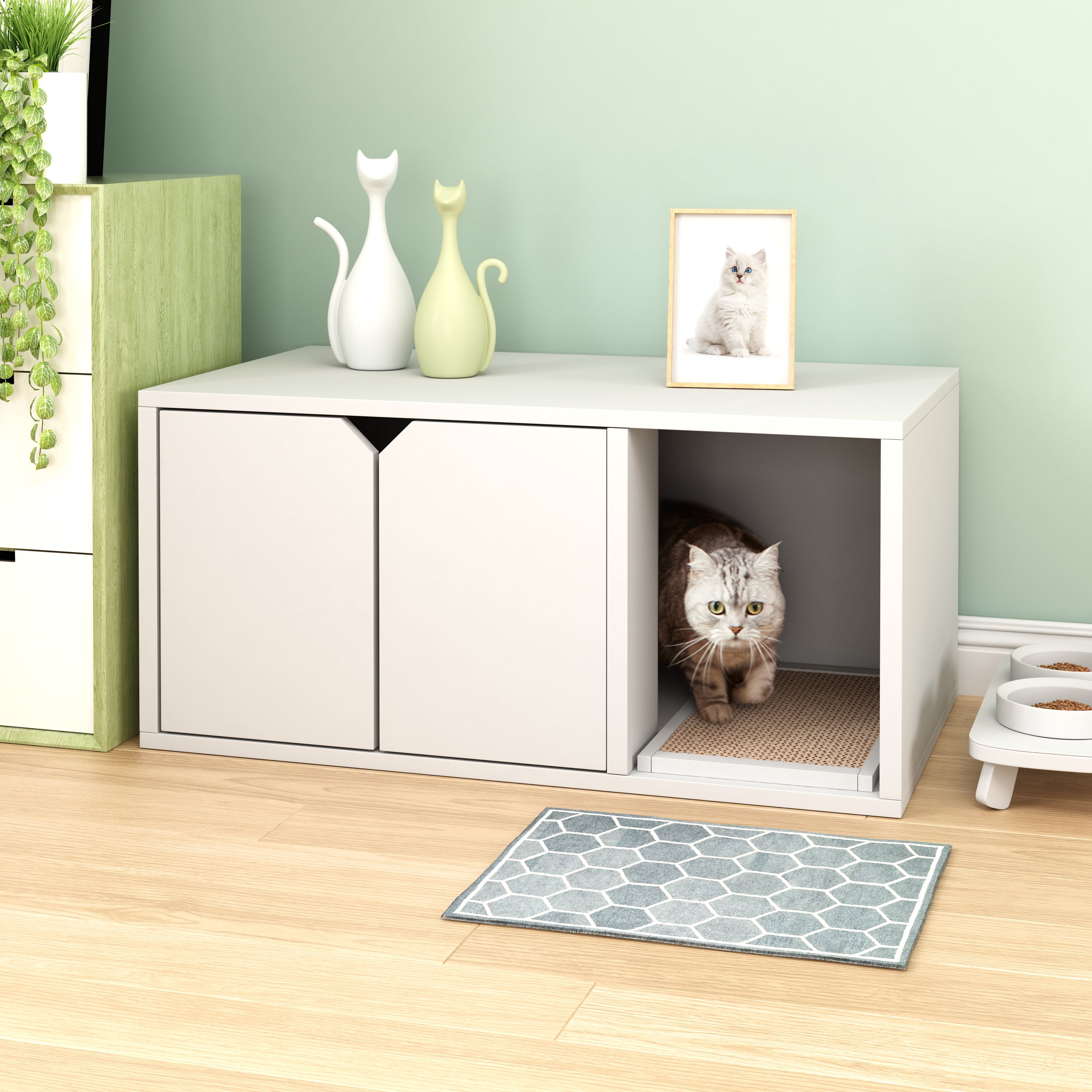 Modern White Cat Litter Box Enclosure by Way Basics UK Ubuy