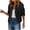 Black, variant on Women Sequin Jacket Party Night Out Club Cocktail Dressy Zip Crew Neck 3/4 Sleeve Loose Solid Sequin Jacket, Black S