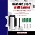 thumbnail image 2 of DuraSteel Wall Mount Retractable Belt Barrier - 9.2 Ft Blue Belt in Sturdy Stainless Steel Case - Guardian 1.0 Indoor & Outdoor Do Not Cross Caution Tape for Crowd Control Queue Barrier, Line Divider, 2 of 7