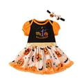 thumbnail image 4 of mgoYE Toddler Baby Girl Pumpkin Printed Tutu Dress Long Sleeve Skirt Outfits Clothes with Headband|Orange 6-9 Months, 4 of 4