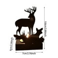 thumbnail image 5 of Olilia Rustic Brown Finished Metal Solo Buck Deer in Forest Silhouette Ambient Light  Lamp Lodge Decor, 5 of 9