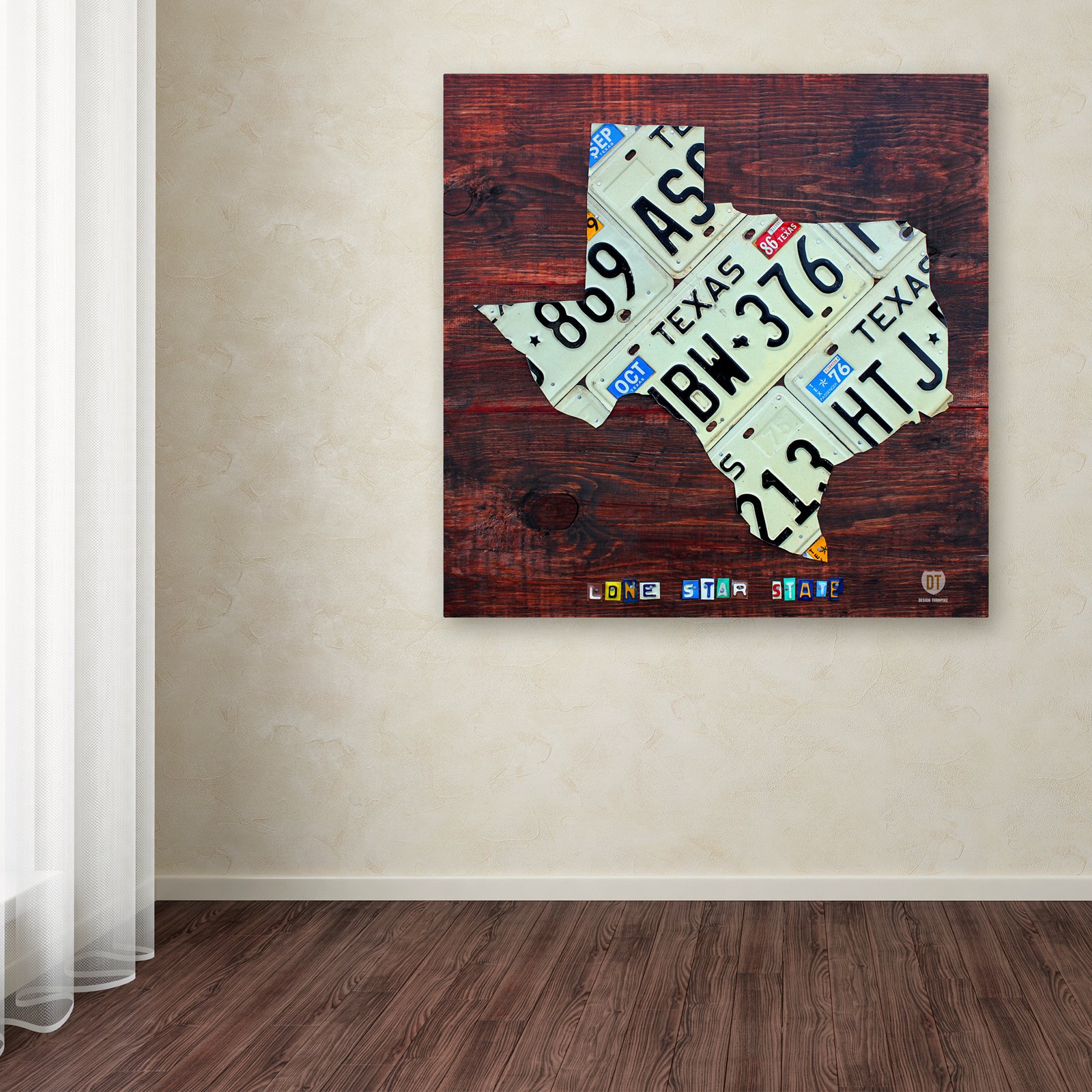 Trademark Fine Art 'Texas License Plate Map Large' Canvas Art by Design Turnpike, Black Matte, Black Frame
