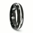thumbnail image 5 of Edward Mirell Black Ti Domed & Sterling Silver Inlay 6mm Band, 5 of 7