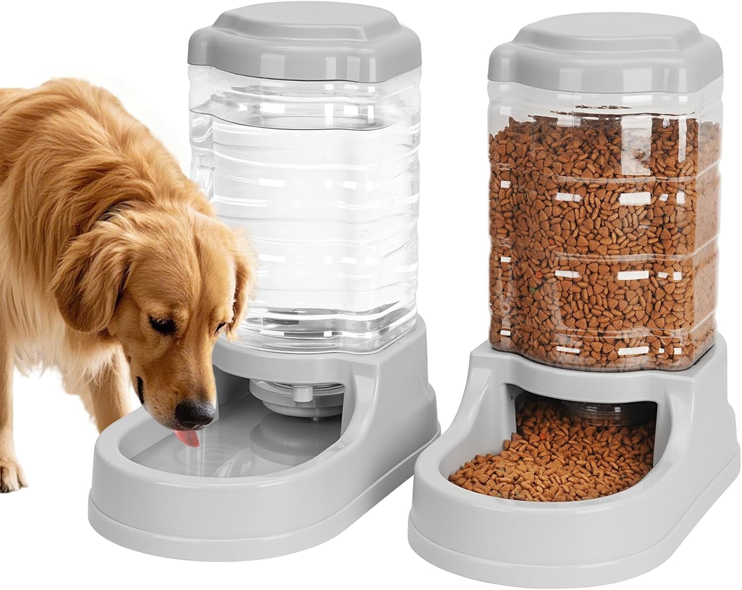 9.5L Gravity Large Dog Feeder, Automatic Dog Food Dispenser, Suitable for Indoor/Outdoor