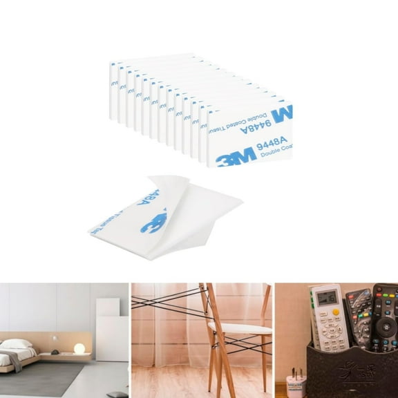 QZS Heavy Duty Adhesive Pads,Pack of 60 Double Sided Adhesive Pads,Rectangle Mounting Tape for Indoor and Outdoor Use