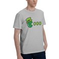 thumbnail image 2 of St Patricks Day Eating Shamrock Retro Gamer Fashion Men'S Basic Short Sleeve T-Shirt Gray X-Large, 2 of 5