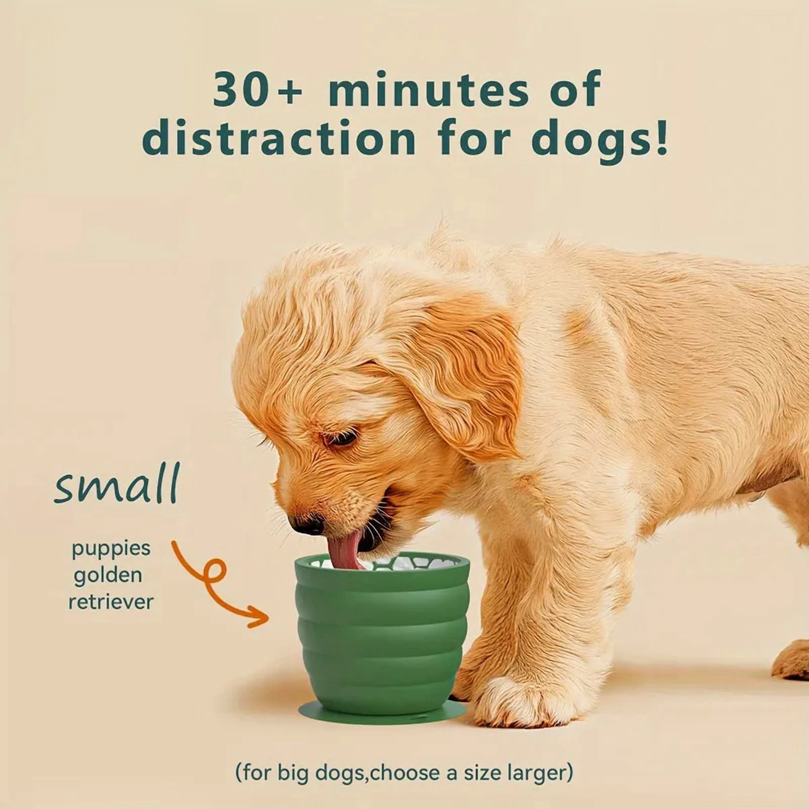 Silicone Slow Feeder Dog Bowl Cup - Anti-Slip Distraction Design for Small to Medium Breeds - Promotes Healthy Digestion