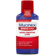 Mucinex Sinus-Max Adult Liquid Severe Congestion Relief, 6 oz {Pack of 6}