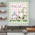 thumbnail image 5 of Easter Sheer Curtains 63 Inches Long, Spring Gnomes Floral Bunny Duck Green Pink Plaid Light Filering Curtains, Breathable Simi Curtain Privacy Drapes for Living Room Bedroom Window Treatment, 5 of 9
