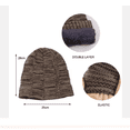 thumbnail image 2 of Slouchy Knit Beanie, Double Layer, Fleece Lined, Black, 2 of 3