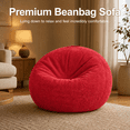 thumbnail image 2 of ROFIEJOX 31.5" Soft Fluffy Bean Bag Chair for Kids, Chenille Puffy Floor Lounge Seat for Bedroom, Playroom, Reading and Gaming, Red, 2 of 8