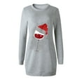 thumbnail image 4 of Christmas Dresses for Women Casual Long Pullover Long Sleeve Round Neck Mini Sweatshirt Dress Sweater Dresses, 4 of 4