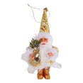 thumbnail image 3 of Adorno colgante para árbol de Navidad, linda figura en miniatura de Papá Noel con regalos Sombrero estampado dorado, 3 of 9