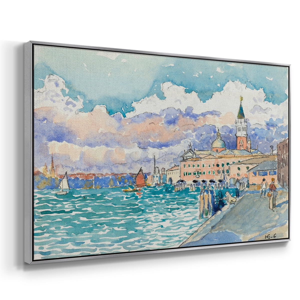 Vintage Landscape-CXVII By Wexford Home Framed in Silver Wood Gallery Wrapped Canvas 17 in. x 25 in.