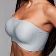 thumbnail image 5 of VISALY Strapless Push Up Bras for Women Push Up Bandeau Non-Slip Wireless No Underwire Seamless Padded Jelly Bra No Underwire Supportive Tube Top Seamless Braslettes Full Coverage Bras Light Ashy S, 5 of 9