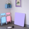 thumbnail image 5 of Homy Casa Kids Activity Table and 2 Chairs Set, 3-Piece Folding Play Table Set, Pastel Multicolor, 5 of 8