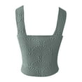 thumbnail image 4 of DuoJiaJ Women Square Neck Wide Straps Crop Tank Tops Flower Lettuce Trim Crop Vest Slim Fitted Sleeveless Cropped Top Women’s Tank Tops, 4 of 4