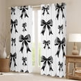thumbnail image 2 of Manfei Cartoon Bow Tie Black Out Curtains,Cute Bowknot Ribbon Curtains Pack of 2 (42x63 Each),White Black Bedroom Curtains For Teens,Luxury Bedroom Decor, 2 of 6
