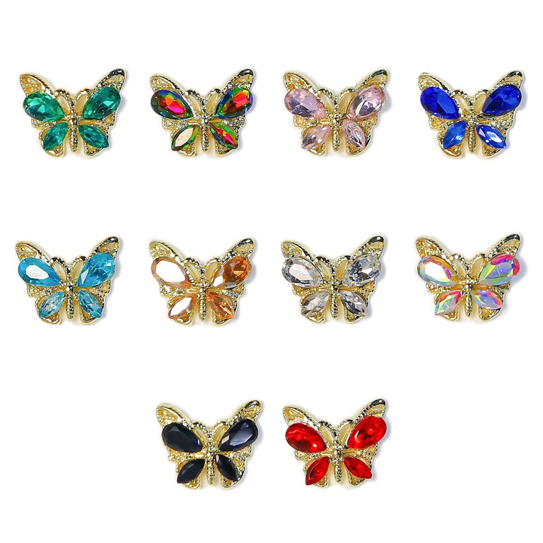 5 Colors Shining Exquisite Butterfly Design Alloy Enamel - Temu