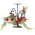 thumbnail image 5 of Northlight Apples and Berries Christmas Pillar Candle Holder - 10" - Green and Red, 5 of 7