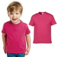 thumbnail image 2 of Boys Shirts Cotton Youth Solid Color Short Sleeve T Shirt Short Sleeve Summer Casual Tops Graphic Tees Hot Pink 6 Years-7 Years, 2 of 6