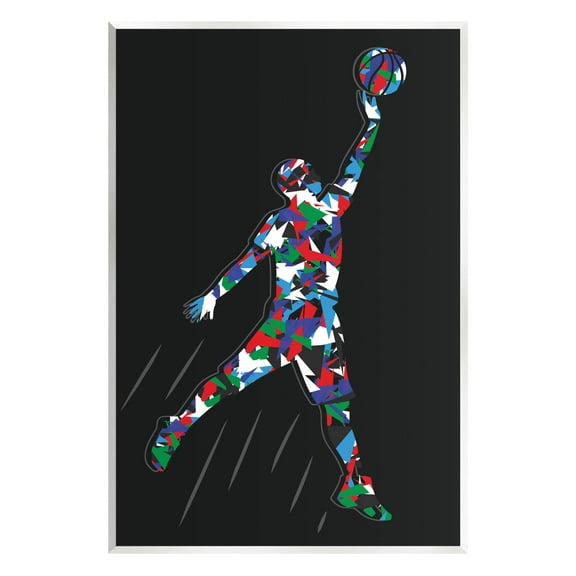 Stupell Industries Basketball Player Abstract Pattern Graphic Art Unframed Art Print Wall Art, Design by Arrolynn Weiderhold