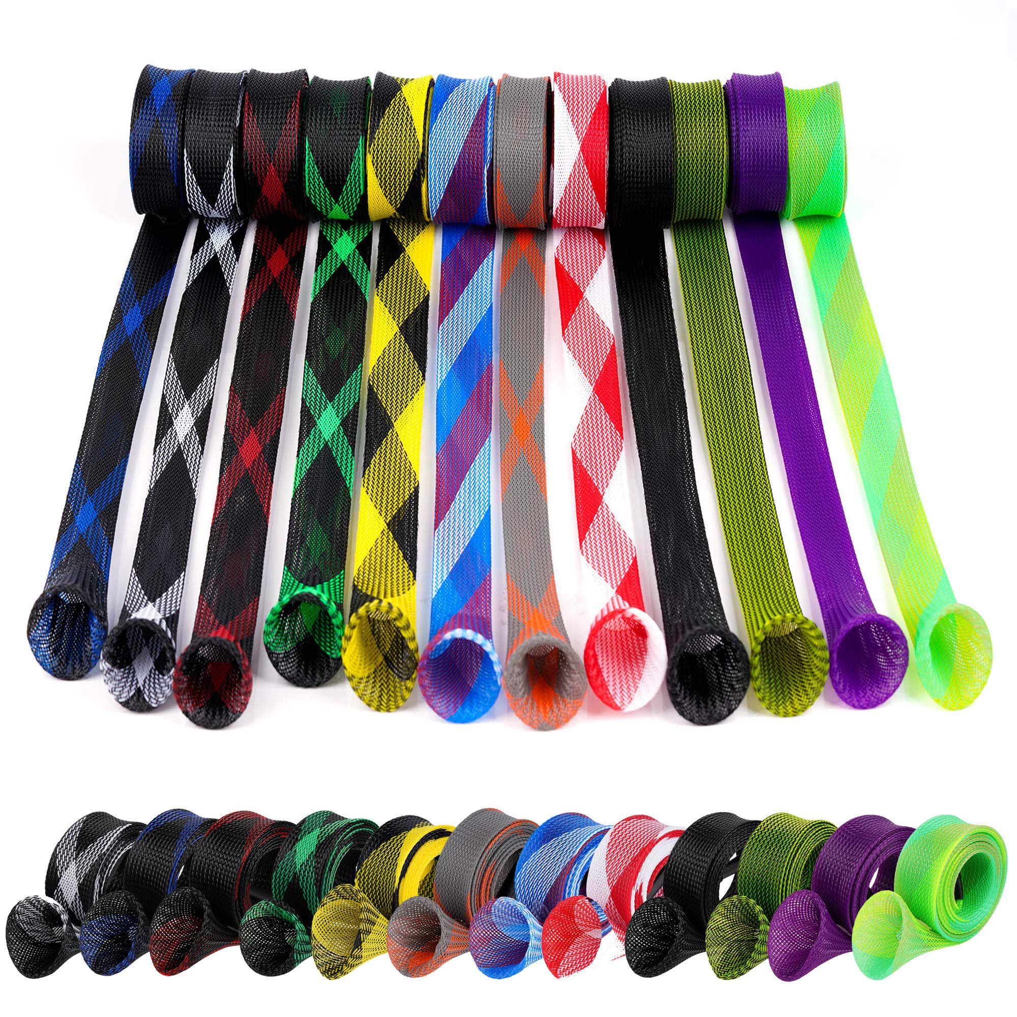 12Pcs Fishing Rod Sock Mesh Protector for Casting & Spinning Rods 6 6-7 Length