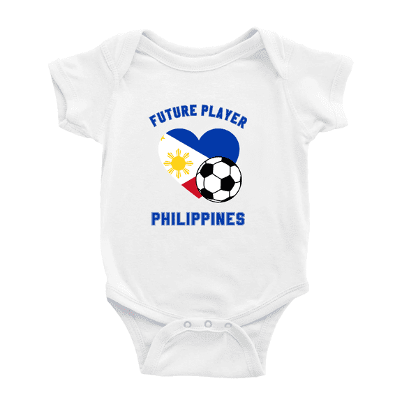 Future Soccer Player Philippines Soccer Fan Boy Girl Bodysuits (White, 18-24 Months)