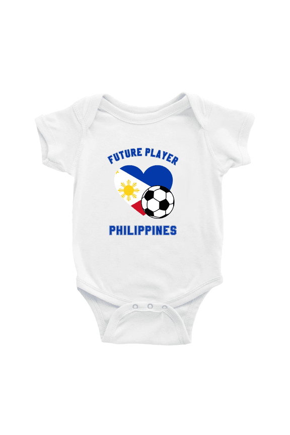 Future Soccer Player Philippines Soccer Fan Boy Girl Bodysuits (White, 3-6 Months)
